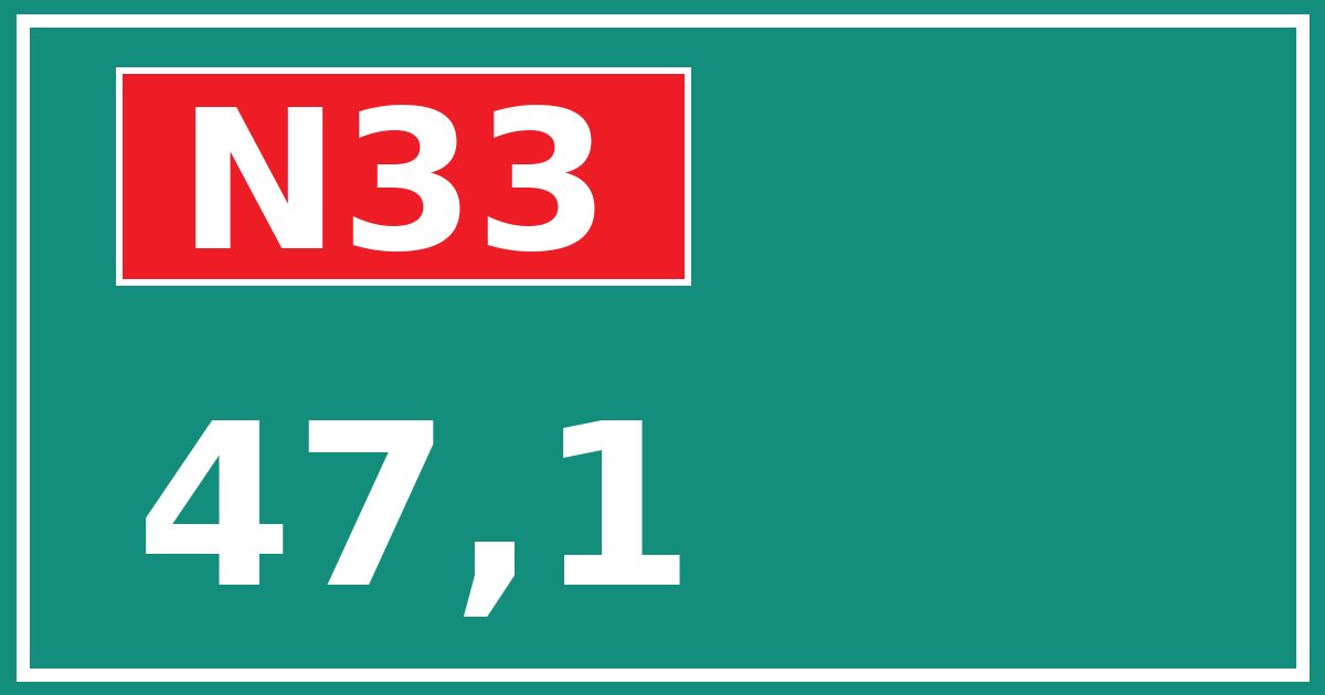 Hectometerbord N33 47,1