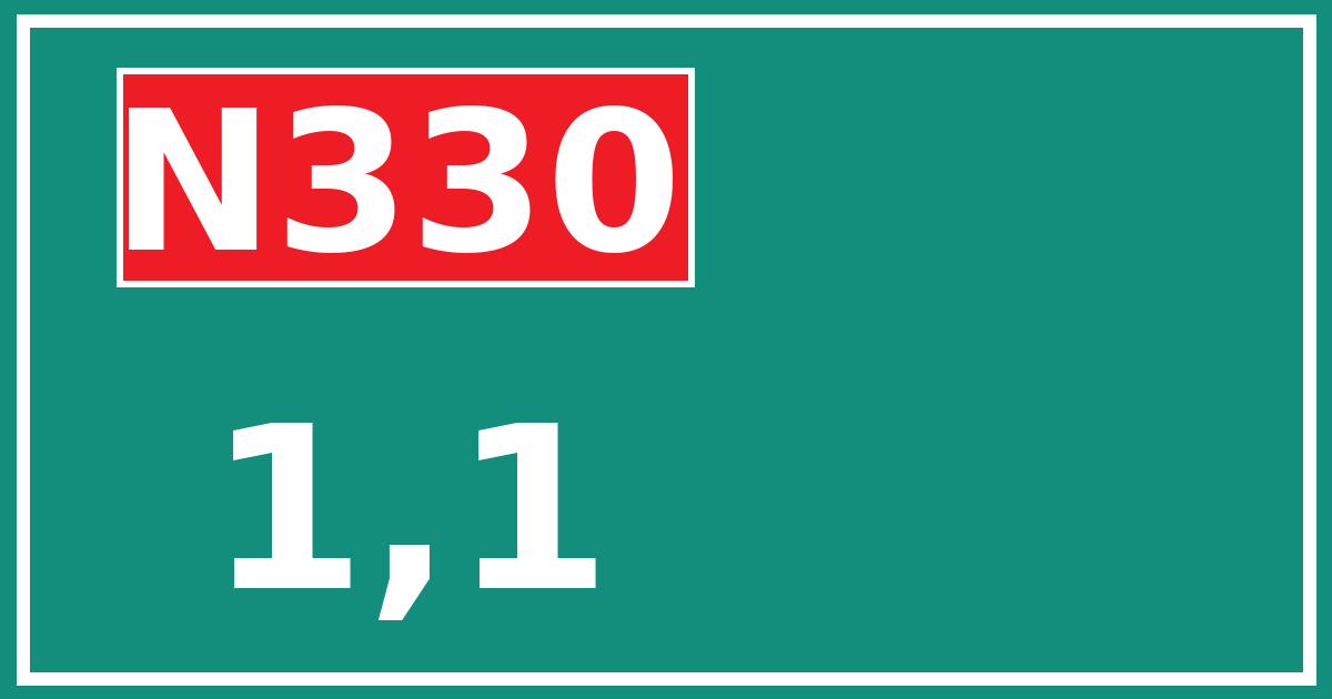 Hectometerbord N330 1,1