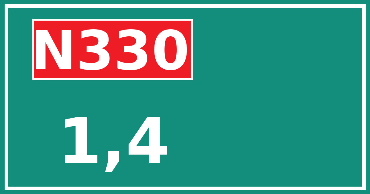 Hectometerbord N330 1,4