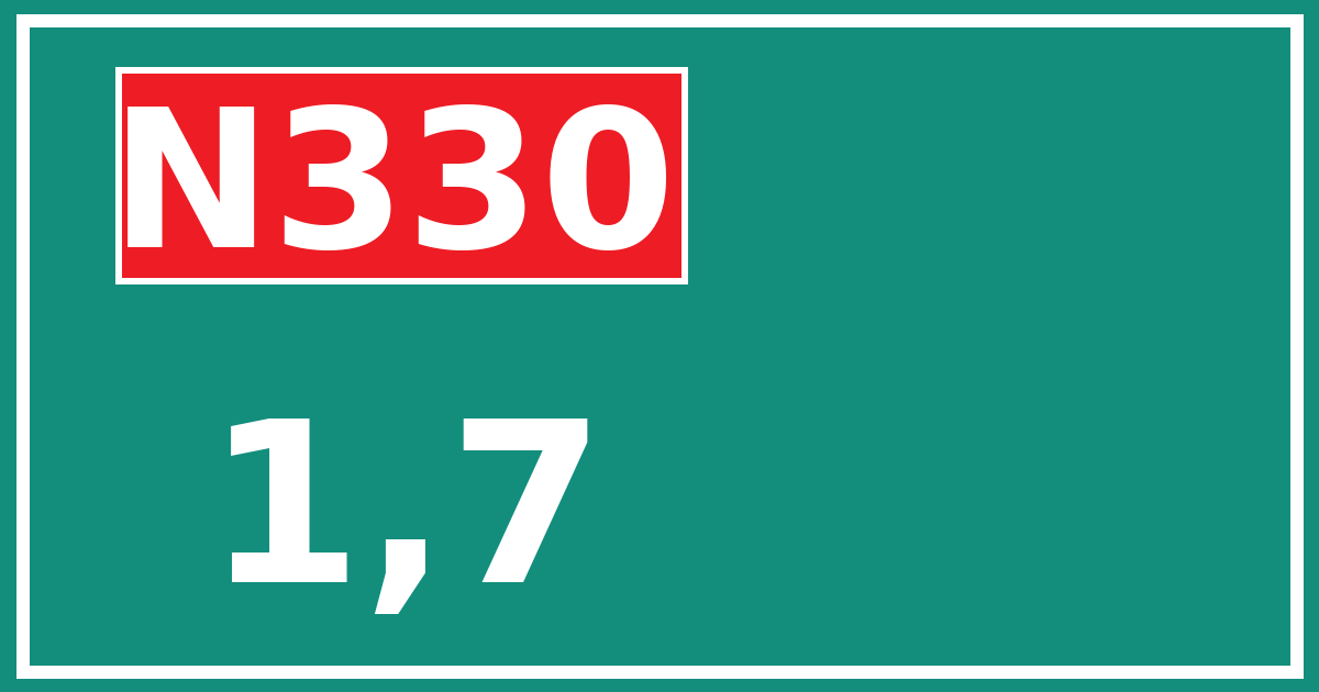 Hectometerbord N330 1,7