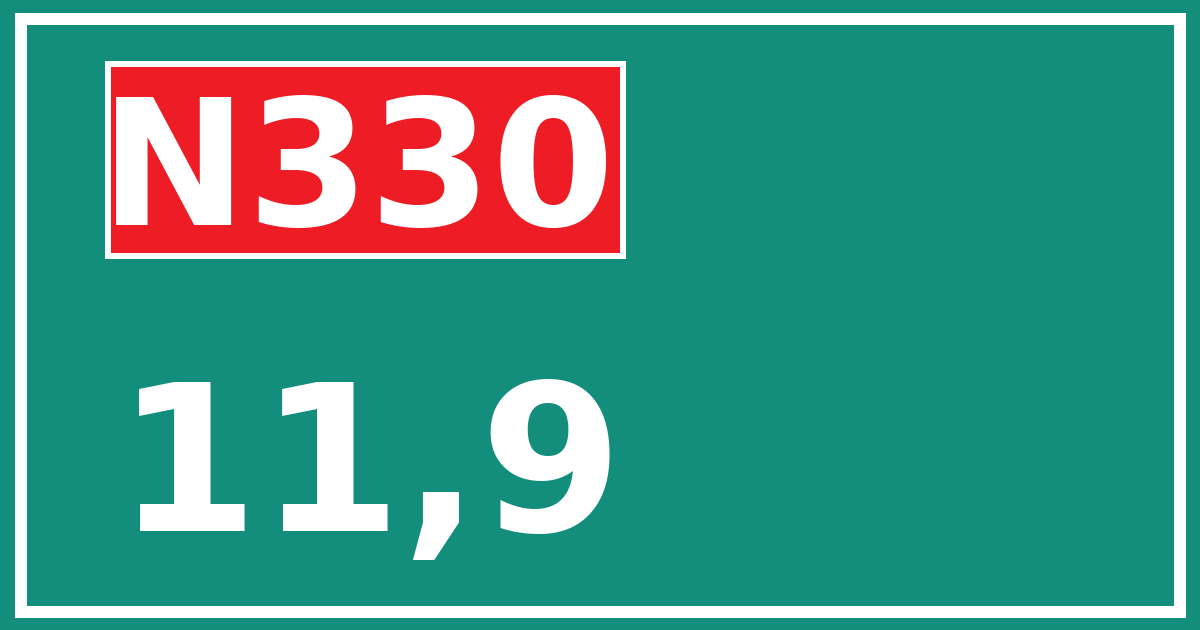 Hectometerbord N330 11,9