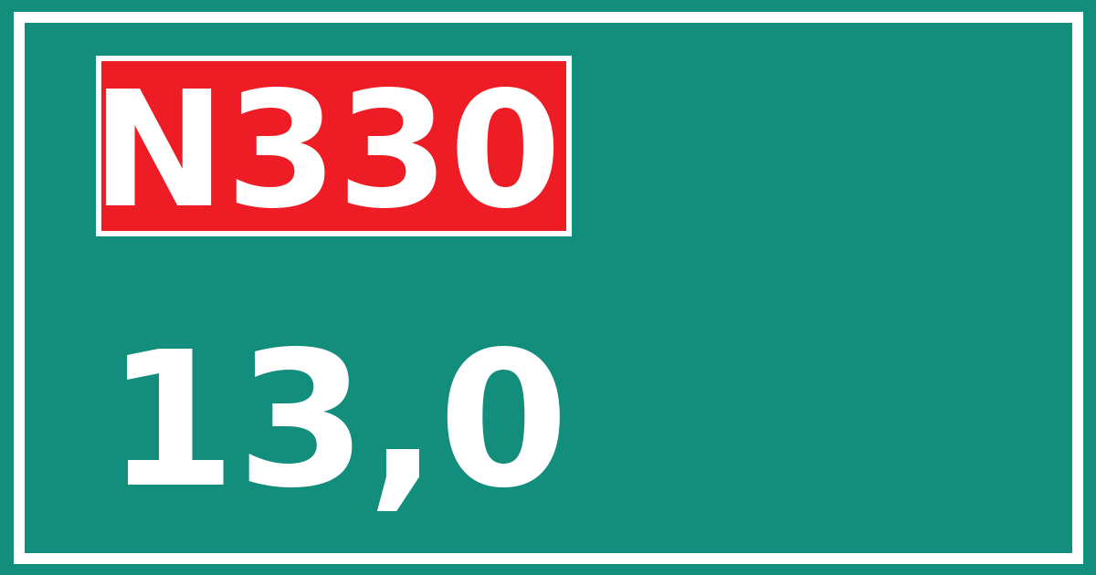 Hectometerbord N330 13,0