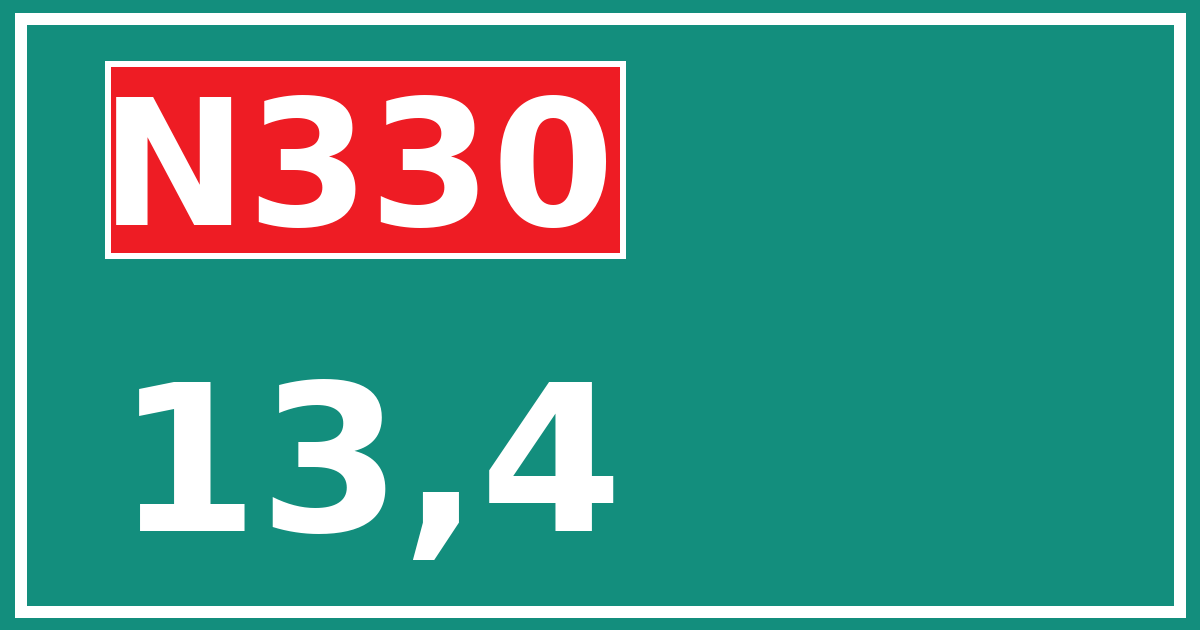 Hectometerbord N330 13,4