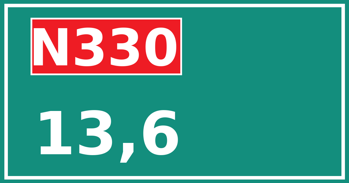 Hectometerbord N330 13,6