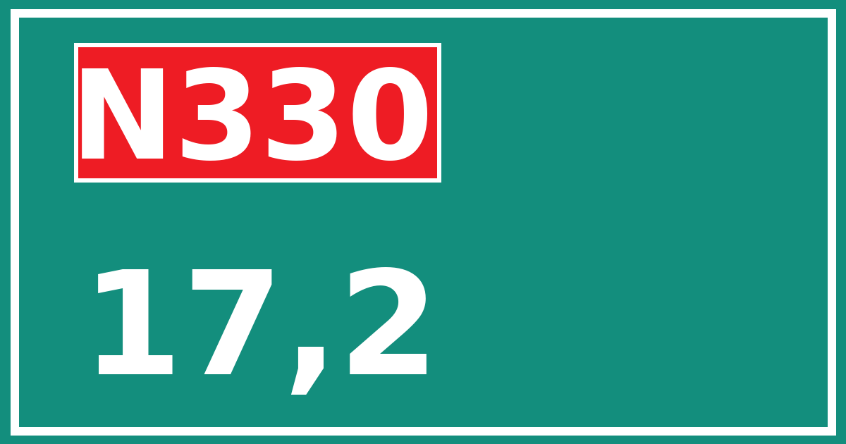 Hectometerbord N330 17,2