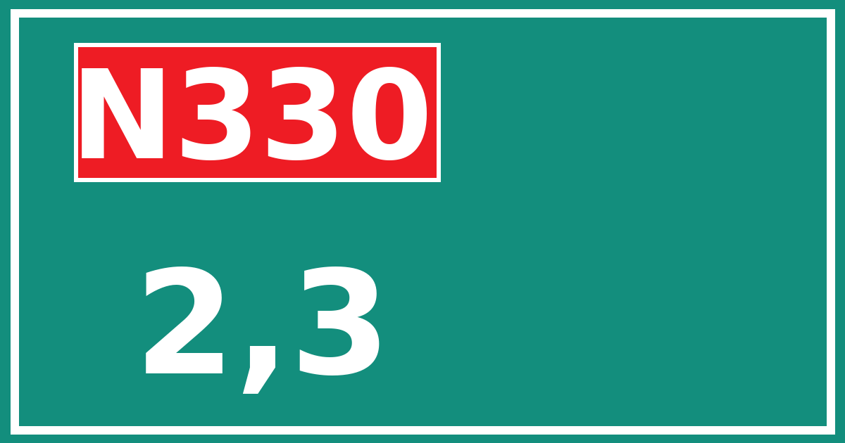 Hectometerbord N330 2,3