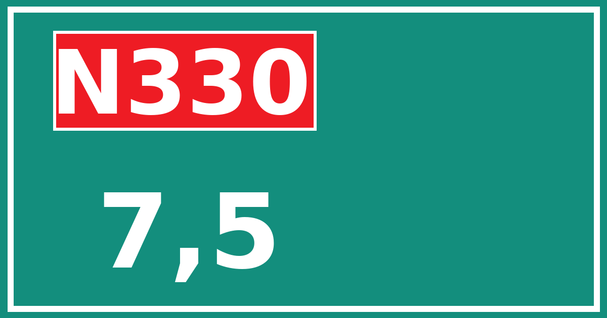 Hectometerbord N330 7,5