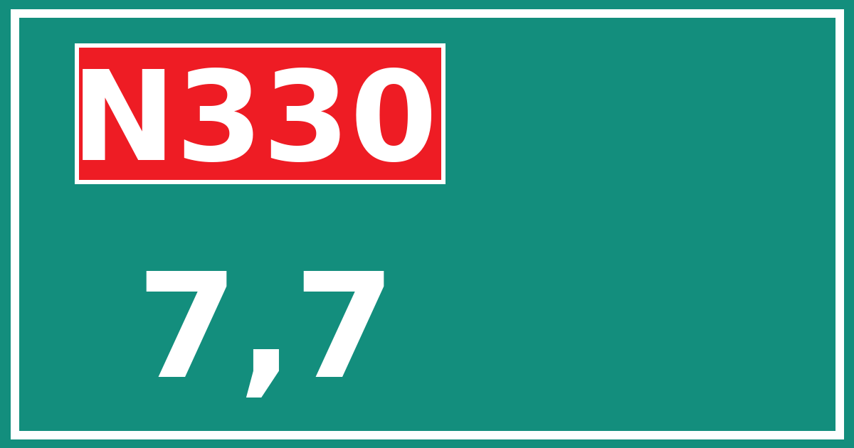 Hectometerbord N330 7,7