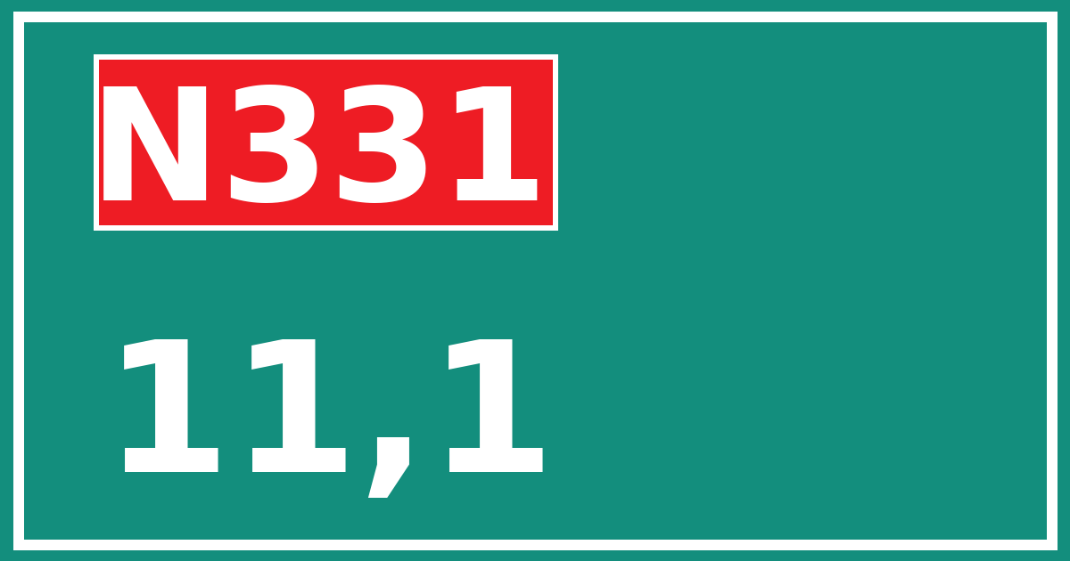 Hectometerbord N331 11,1