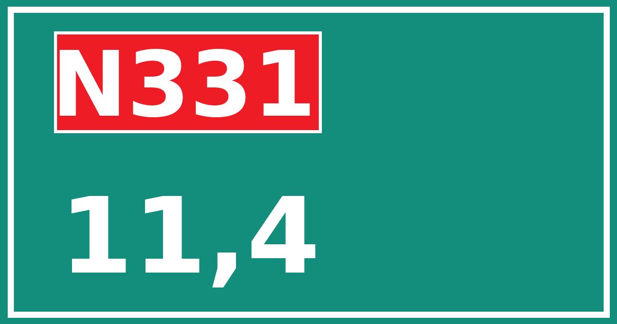 Hectometerbord N331 11,4