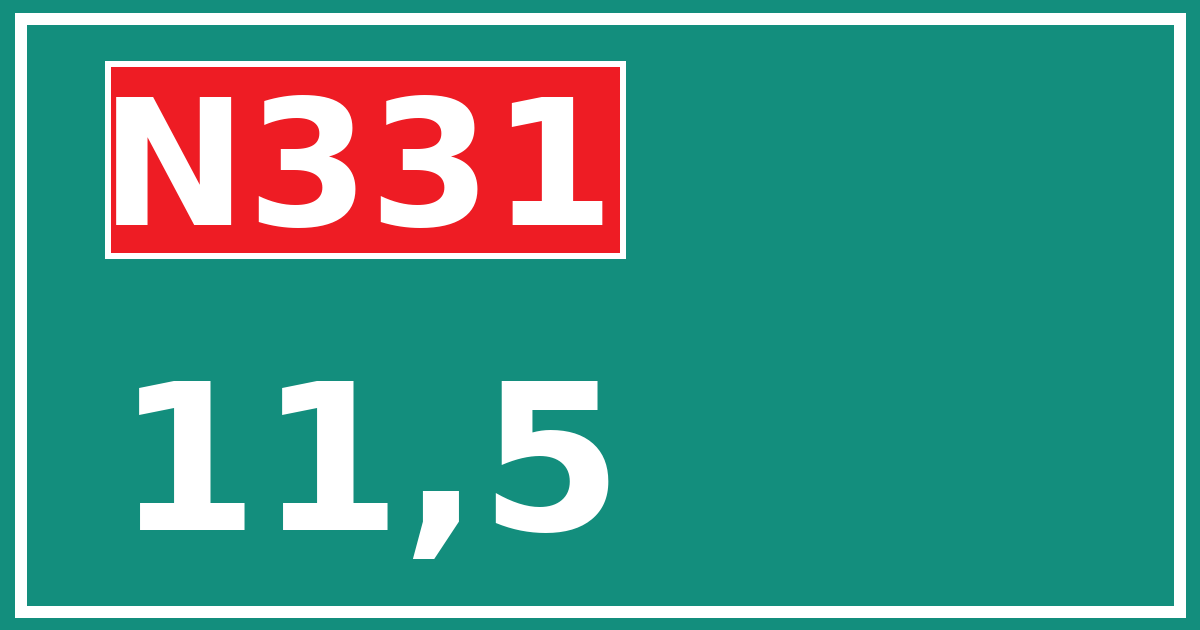 Hectometerbord N331 11,5