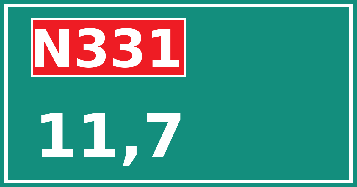 Hectometerbord N331 11,7