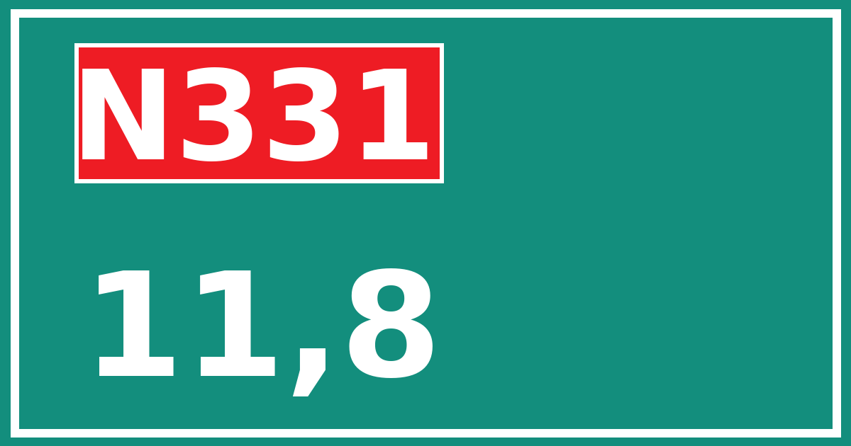 Hectometerbord N331 11,8