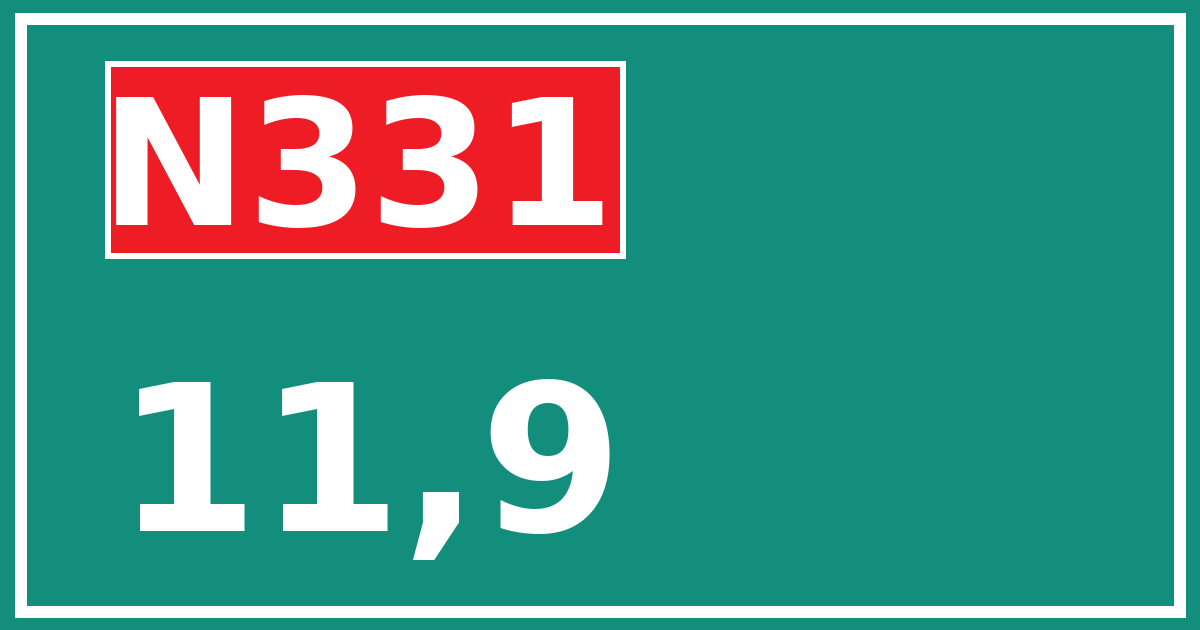 Hectometerbord N331 11,9
