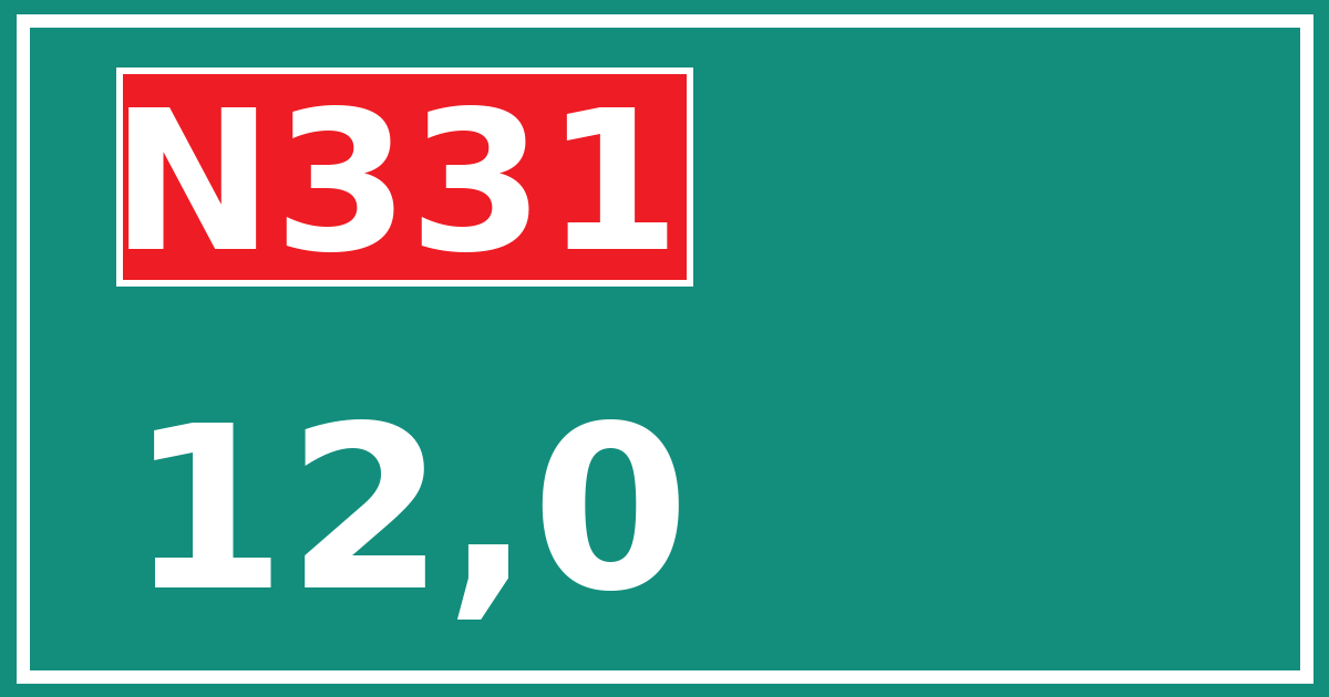 Hectometerbord N331 12,0
