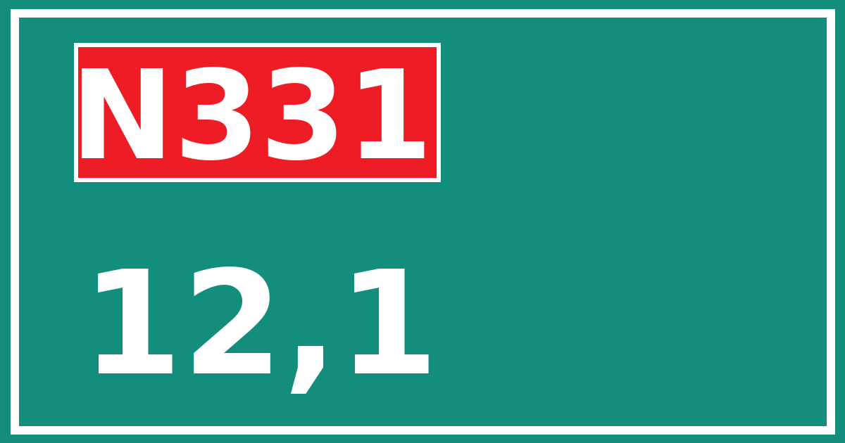 Hectometerbord N331 12,1