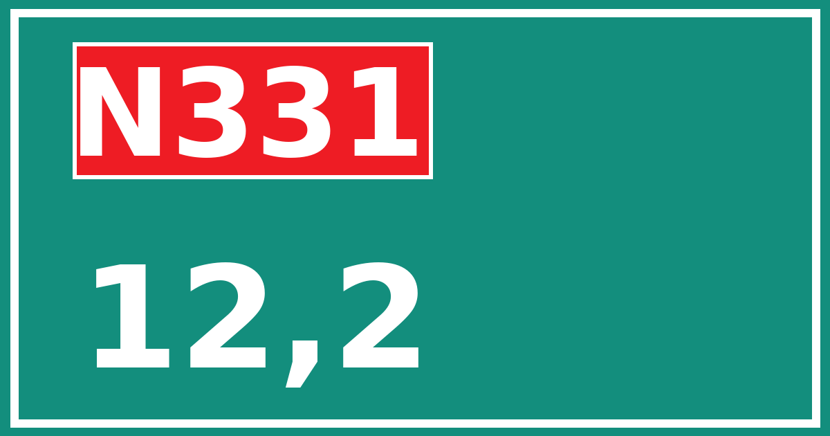 Hectometerbord N331 12,2