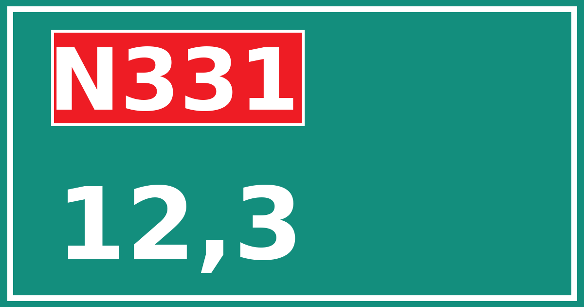 Hectometerbord N331 12,3