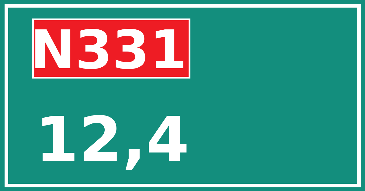 Hectometerbord N331 12,4