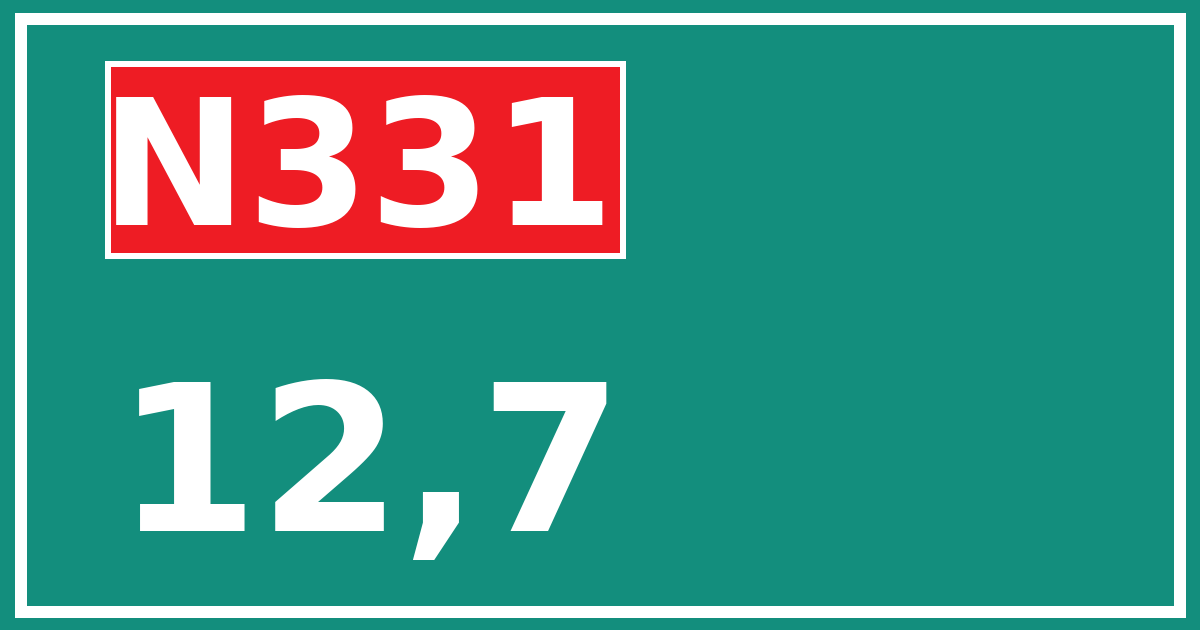 Hectometerbord N331 12,7