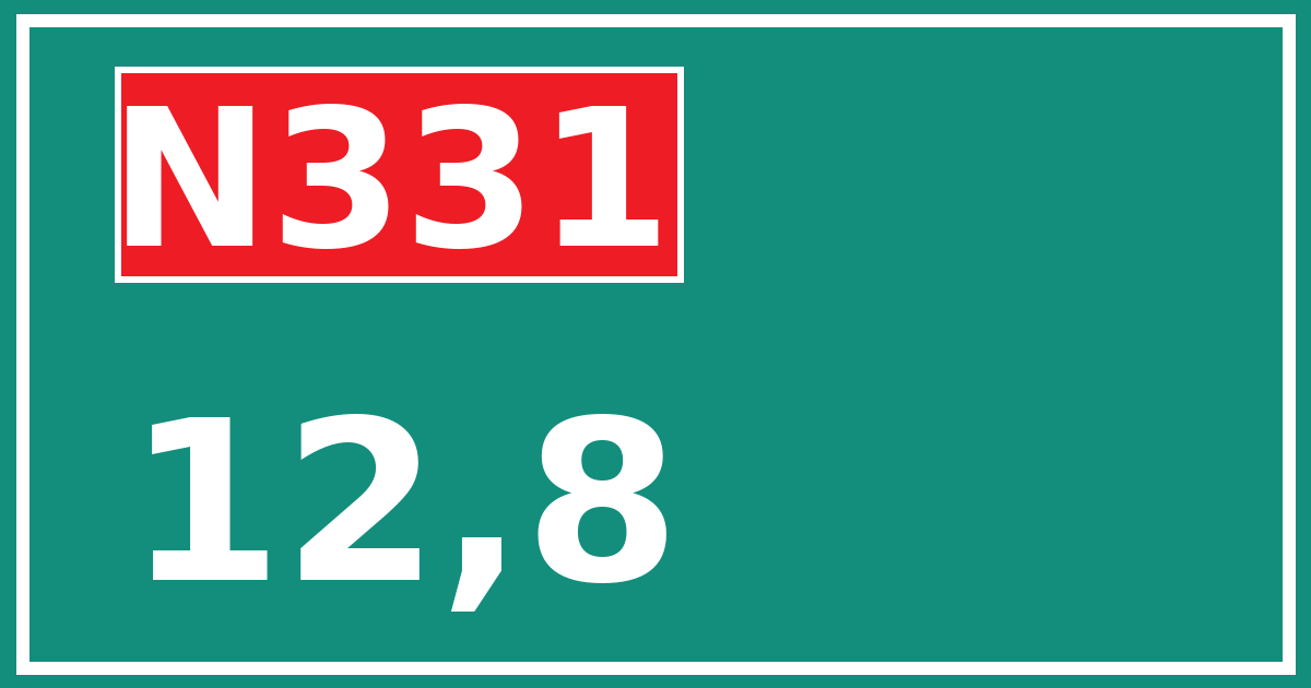 Hectometerbord N331 12,8
