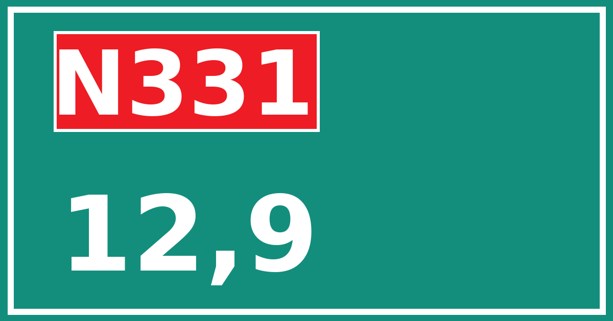 Hectometerbord N331 12,9