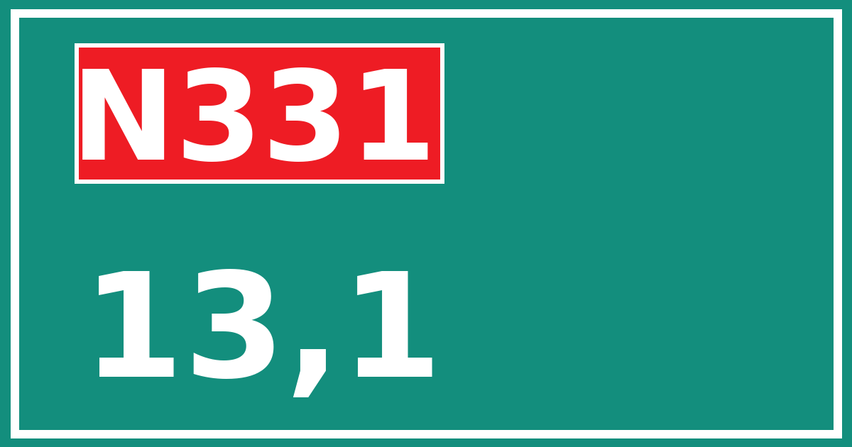 Hectometerbord N331 13,1