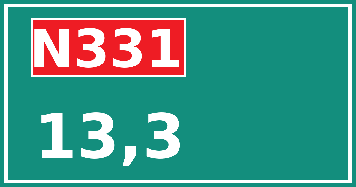 Hectometerbord N331 13,3