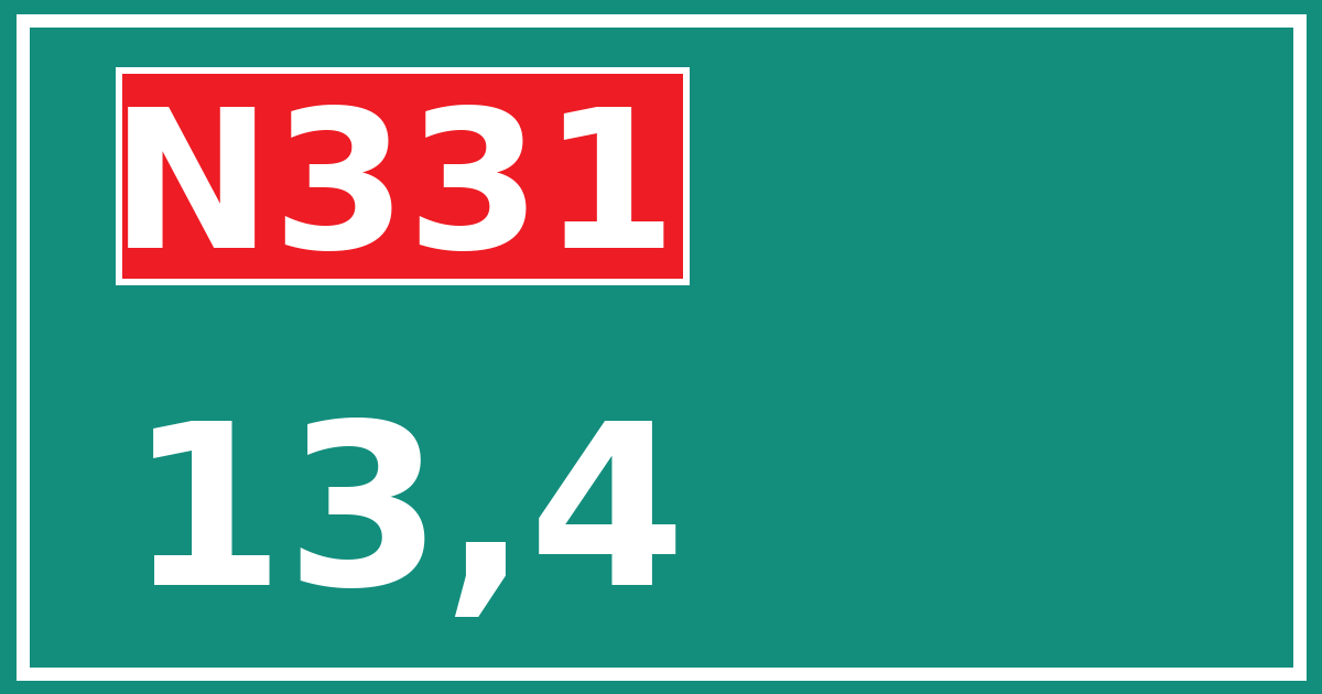 Hectometerbord N331 13,4