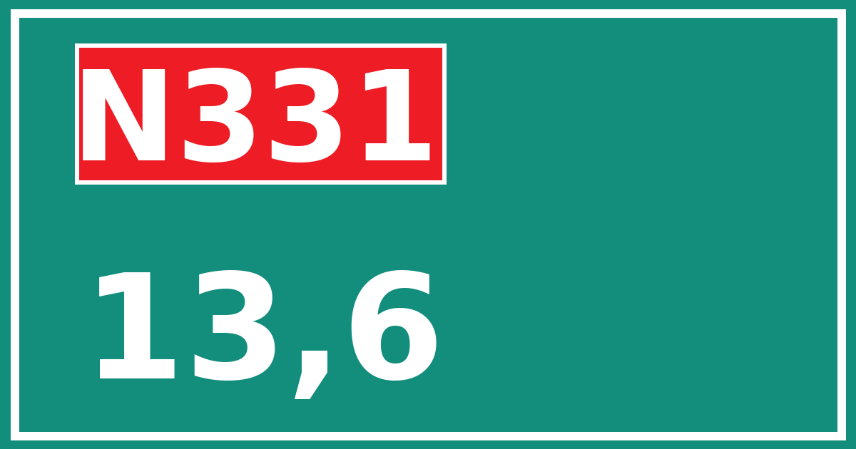 Hectometerbord N331 13,6
