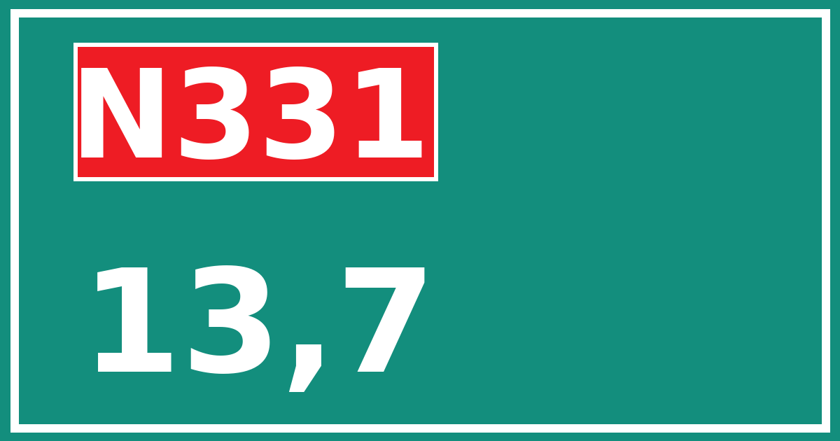 Hectometerbord N331 13,7