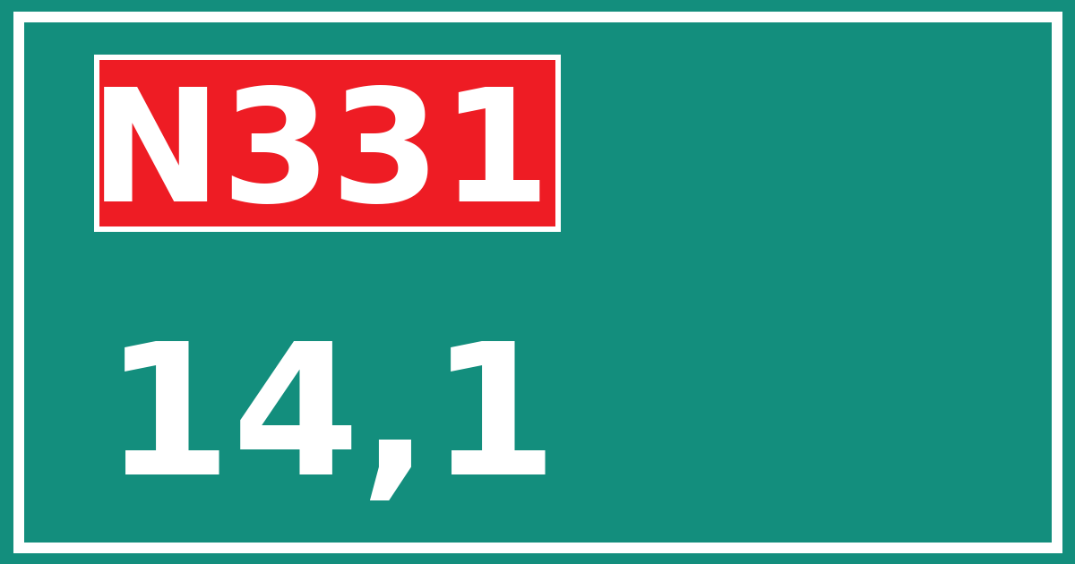 Hectometerbord N331 14,1