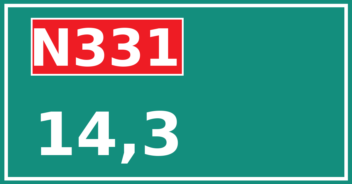 Hectometerbord N331 14,3