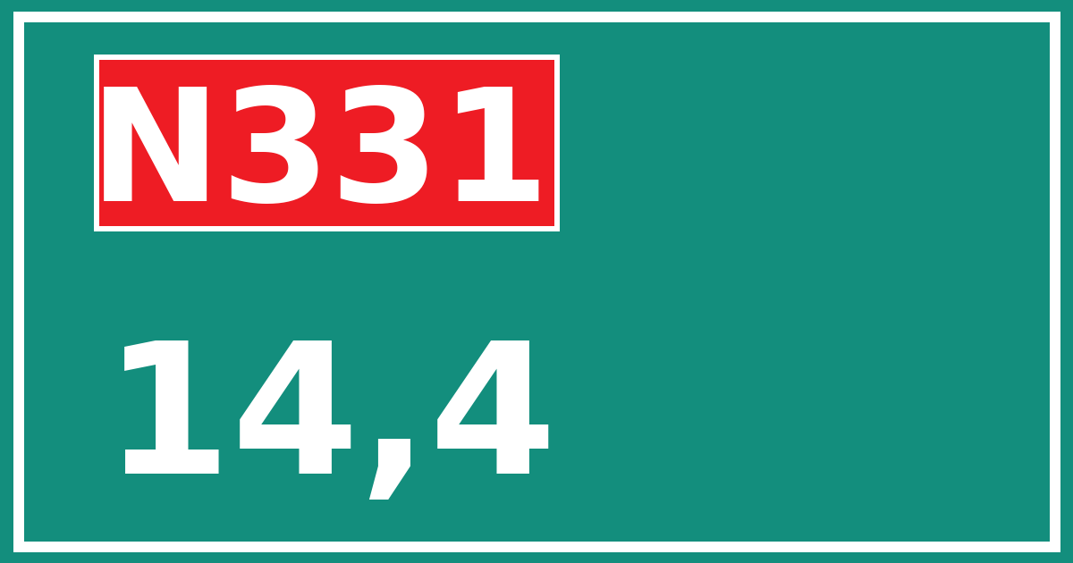 Hectometerbord N331 14,4