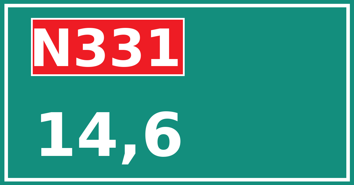 Hectometerbord N331 14,6