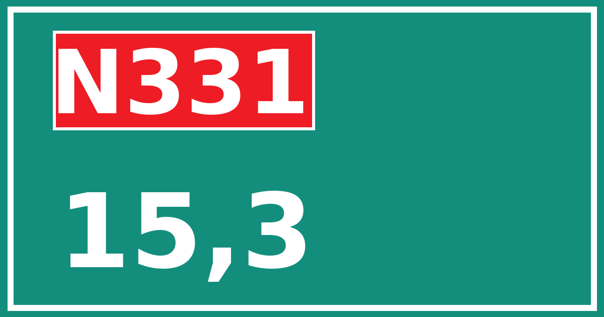 Hectometerbord N331 15,3