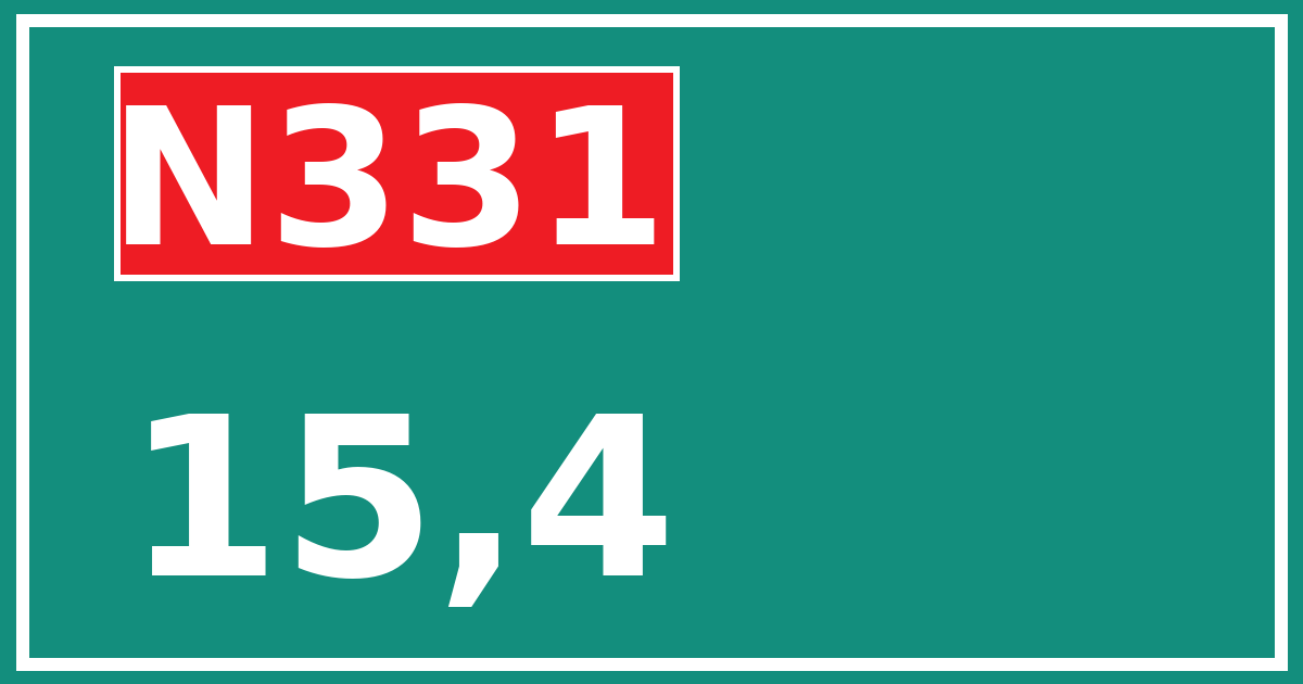 Hectometerbord N331 15,4