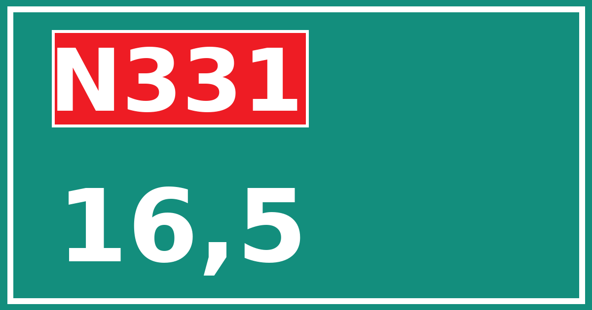 Hectometerbord N331 16,5