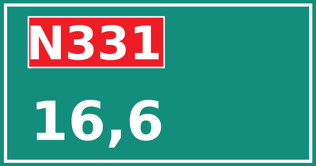 Hectometerbord N331 16,6