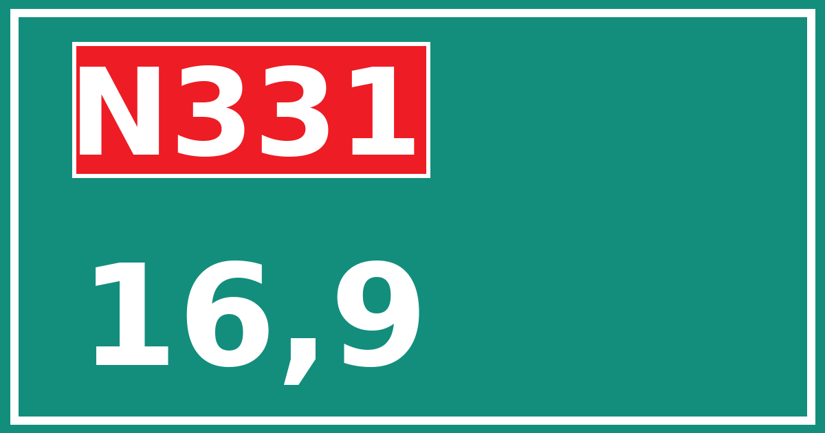 Hectometerbord N331 16,9