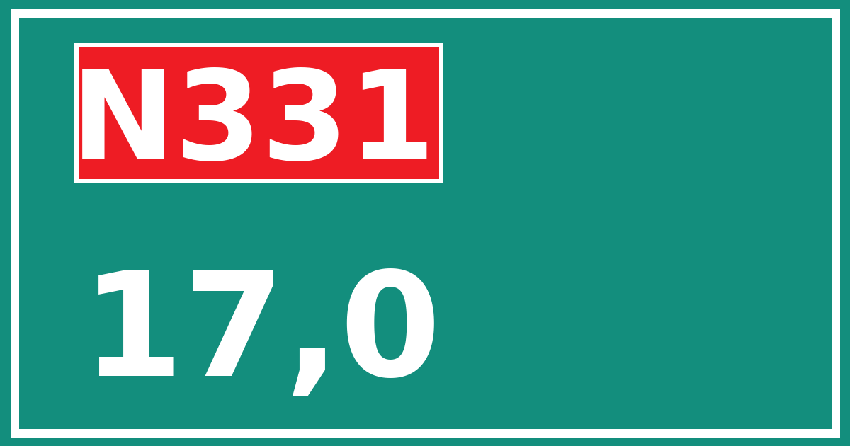 Hectometerbord N331 17,0