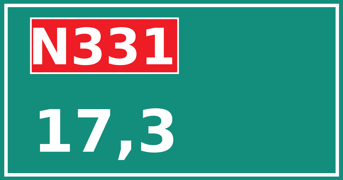 Hectometerbord N331 17,3