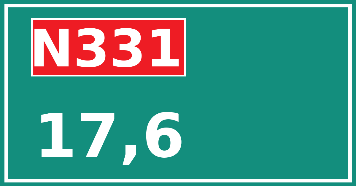 Hectometerbord N331 17,6