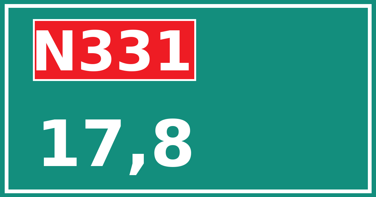 Hectometerbord N331 17,8