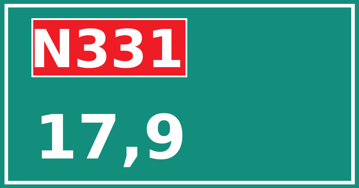 Hectometerbord N331 17,9