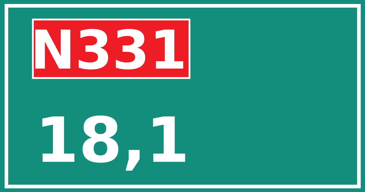 Hectometerbord N331 18,1