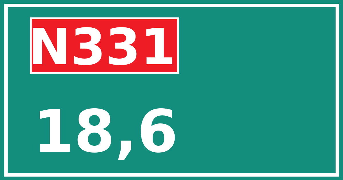 Hectometerbord N331 18,6