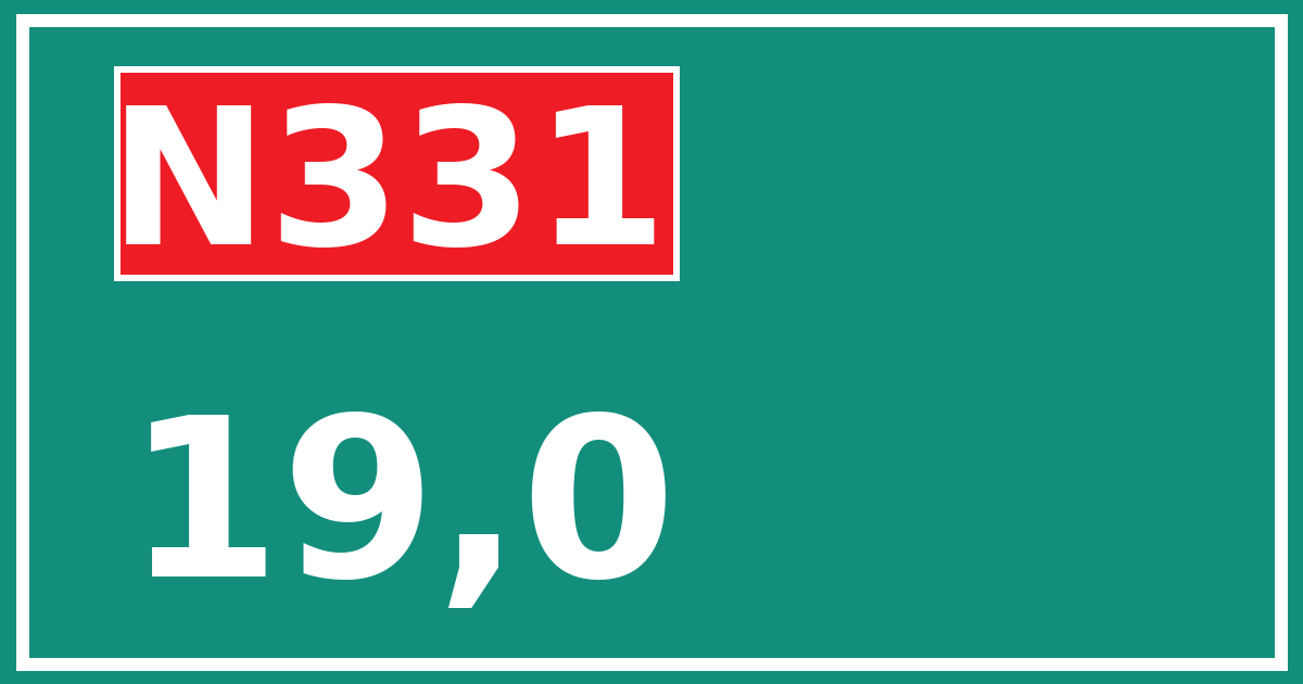 Hectometerbord N331 19,0