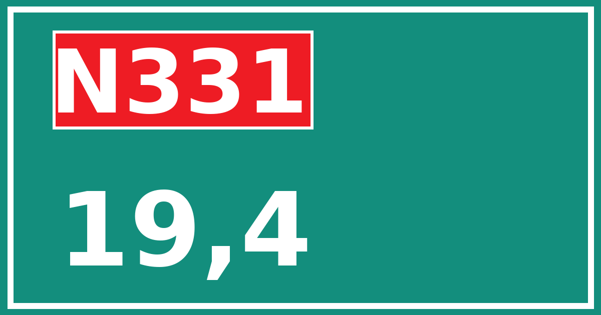 Hectometerbord N331 19,4
