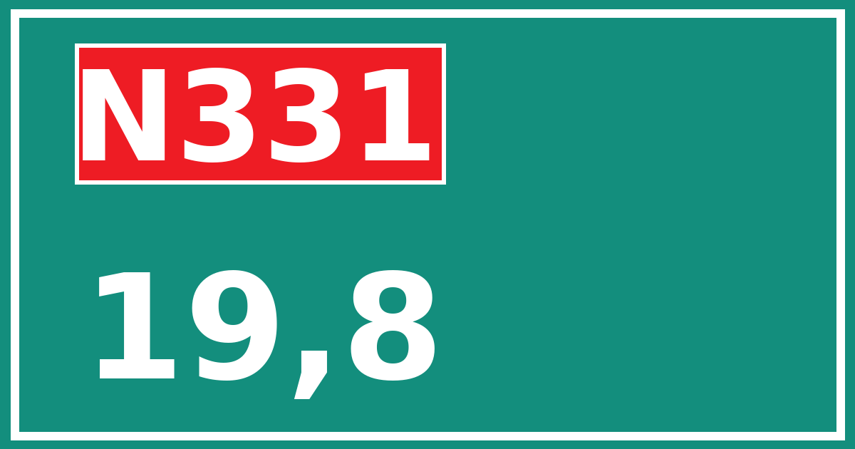 Hectometerbord N331 19,8